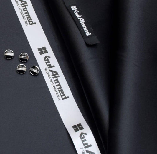 Men’s Black Cotton Sotton Suit – 4 Meter Unstitched Plain Fabric (Winter Collection) ShopiRivo