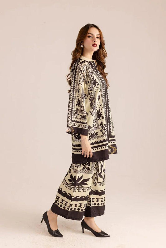Women's 2 Piece Stitched Printed Co-Ord Set - Shirt & Trouser ShopiRivo