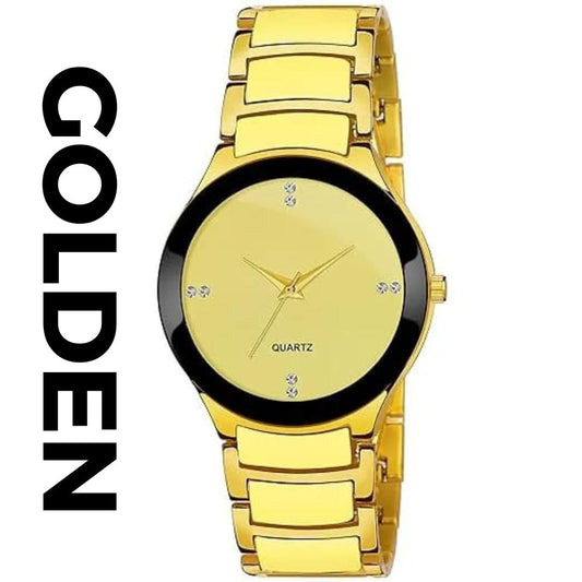 Men’s Quartz Chain Strap Watch – Stainless Steel, Water Resistant, Rotating Case Ring ShopiRivo