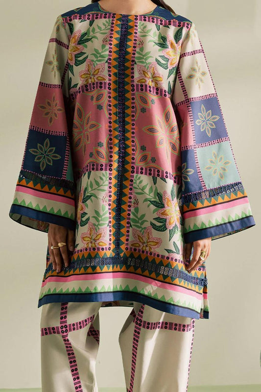 Women’s Printed Shirt & Trouser Set – 2 Pcs (Grip Fabric, Multicolor, Medium) ShopiRivo