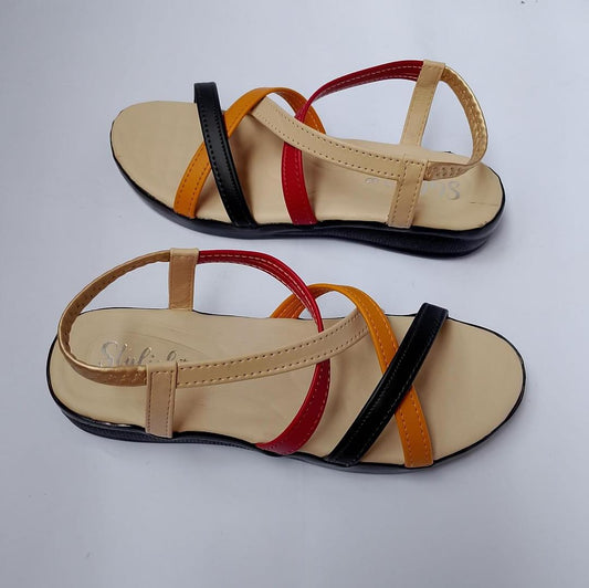 Women’s Beige Synthetic Leather Wedge Sandals – Premium Quality Casual Footwear ShopiRivo