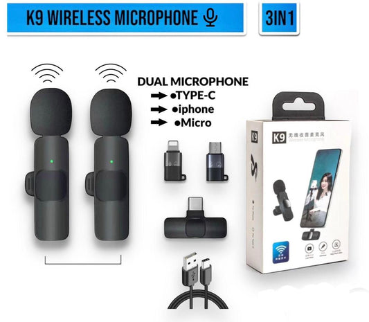 K9 Wireless Vlogging Rechargeable Microphone ShopiRivo