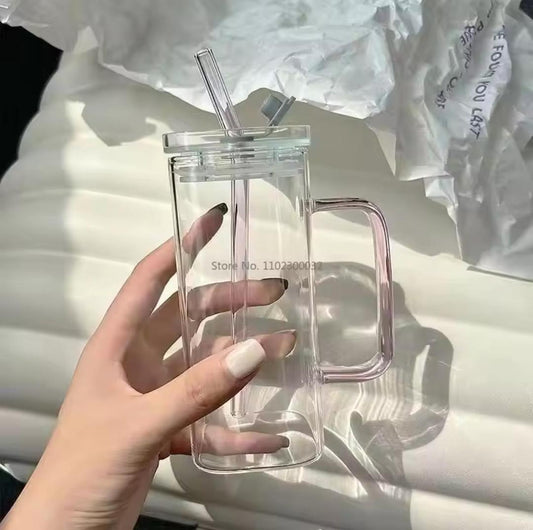 Premium Borosilicate Glass Travel Mug – Double-Wall, Heat-Resistant & Carry-Friendly ShopiRivo