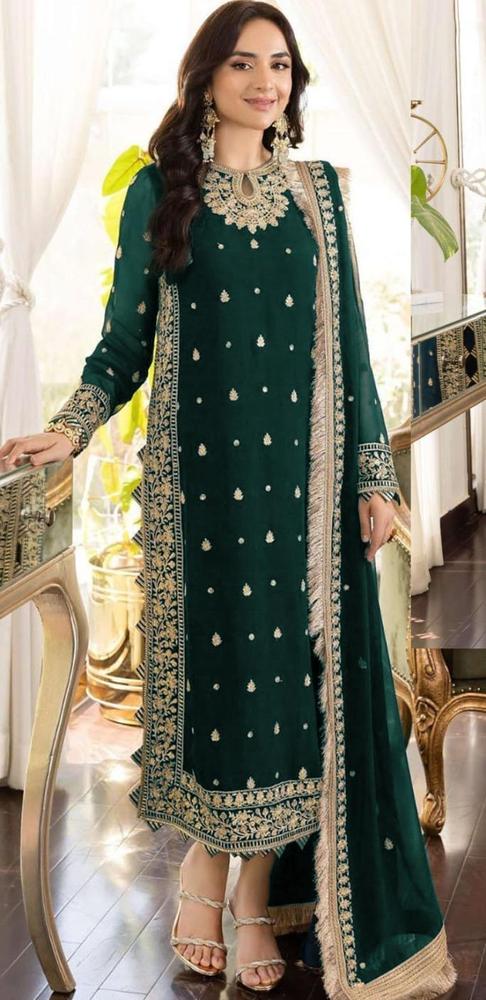 Women’s 3 Piece Stitched Crinkle Chiffon Embroidered Suit with Dupatta ShopiRivo