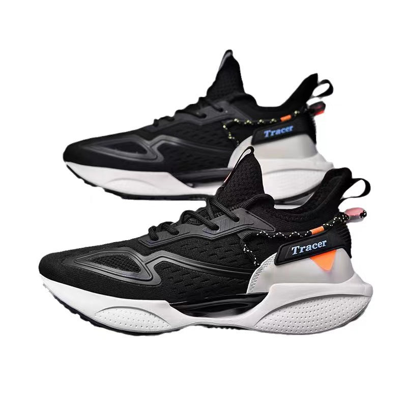 Spring And Summer New Flying Weaving Running Shoes Hollow Bottom Front Lace-up Trendy Shoes Plus Size Men's Casual Shoes