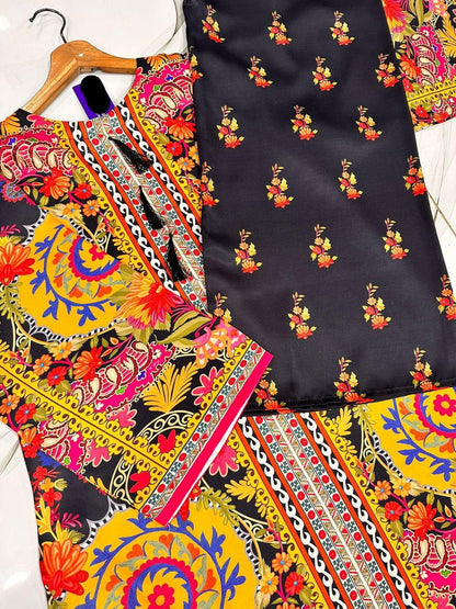 Women's 2 Piece Digital Printed Air-Sleeves Shirt with Flapper ShopiRivo