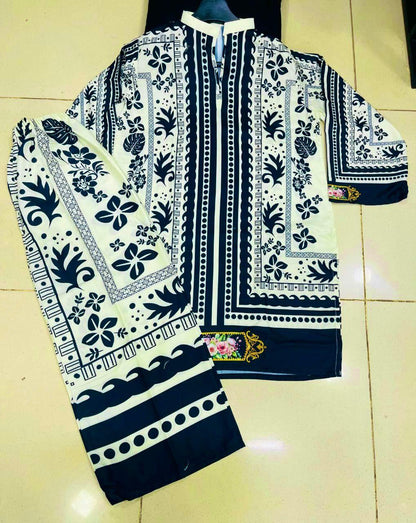 Women's 2 Piece Stitched Printed Co-Ord Set - Shirt & Trouser ShopiRivo