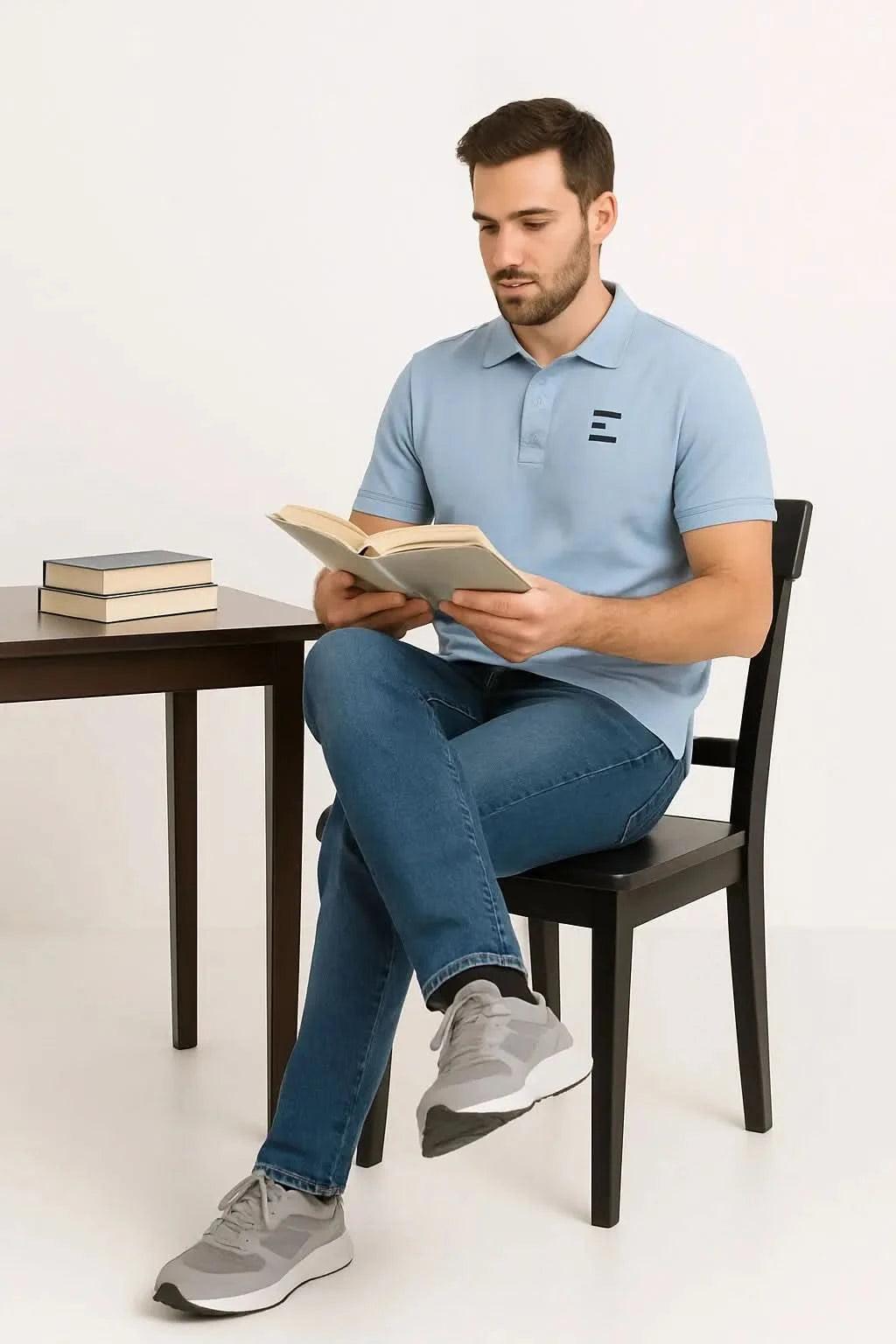 Men's Classic White Polo Shirt – Premium Cotton Casual Wear (EW-001045) ShopiRivo
