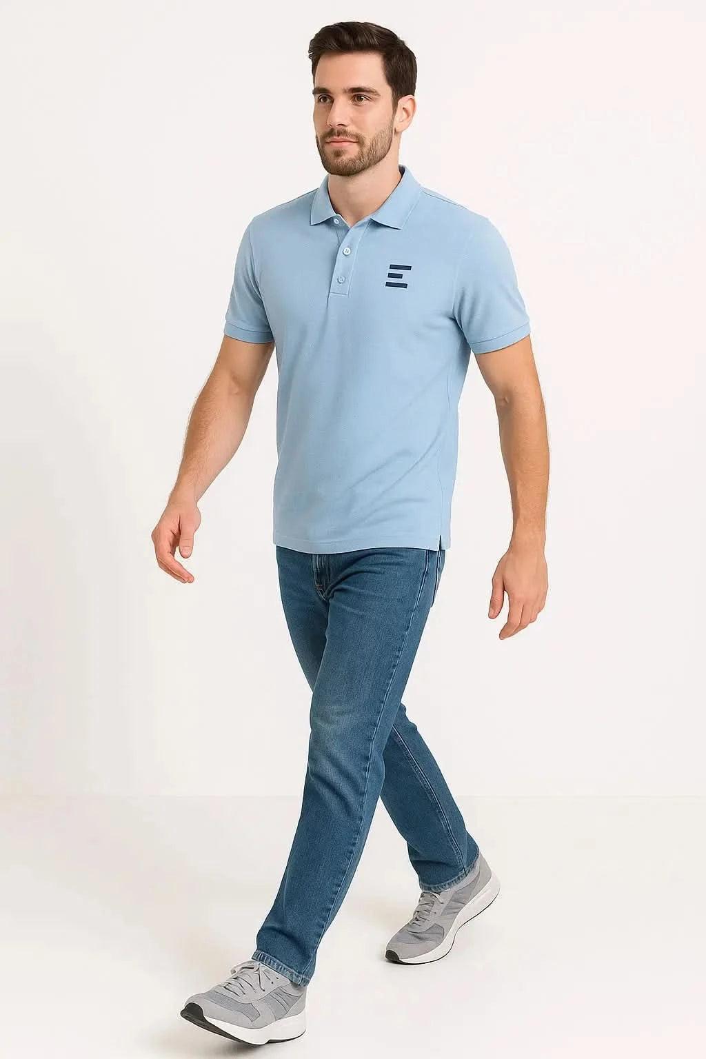 Men's Classic White Polo Shirt – Premium Cotton Casual Wear (EW-001045) ShopiRivo