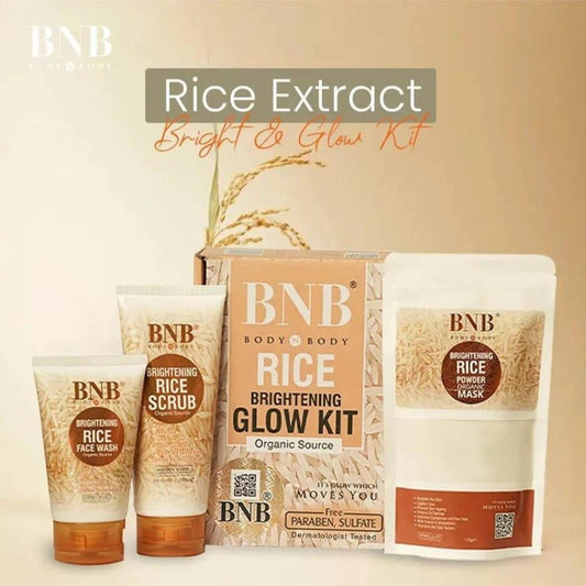 Brightening Rice Facial Kit for Glowing Skin – Face Wash, Scrub & Mask (Set of 3) ShopiRivo
