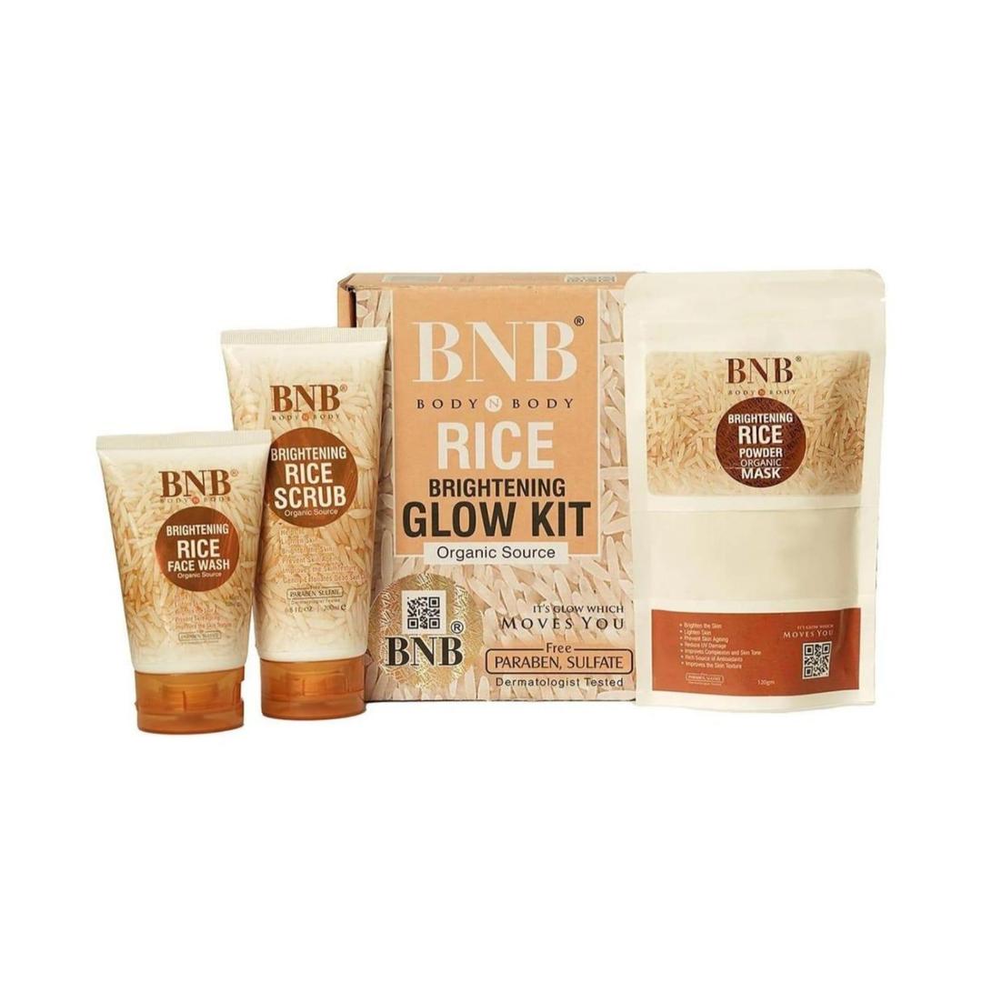 Brightening Rice Facial Kit for Glowing Skin – Face Wash, Scrub & Mask (Set of 3) ShopiRivo