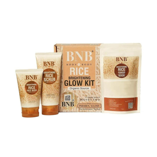 Brightening Rice Facial Kit for Glowing Skin – Face Wash, Scrub & Mask (Set of 3) ShopiRivo