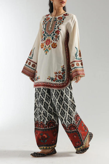 Women's 2 Piece Stitched Printed Shirt & Trouser Set ShopiRivo
