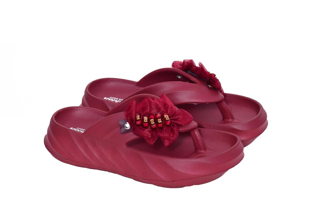 Stylish Red Women's Casual Sandals – Ladies 1201, Lightweight & Comfortable Everyday Slides ShopiRivo