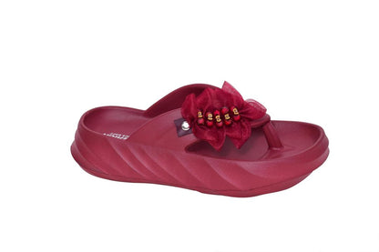 Stylish Red Women's Casual Sandals – Ladies 1201, Lightweight & Comfortable Everyday Slides ShopiRivo
