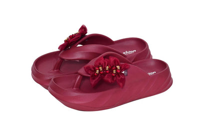 Stylish Red Women's Casual Sandals – Ladies 1201, Lightweight & Comfortable Everyday Slides ShopiRivo