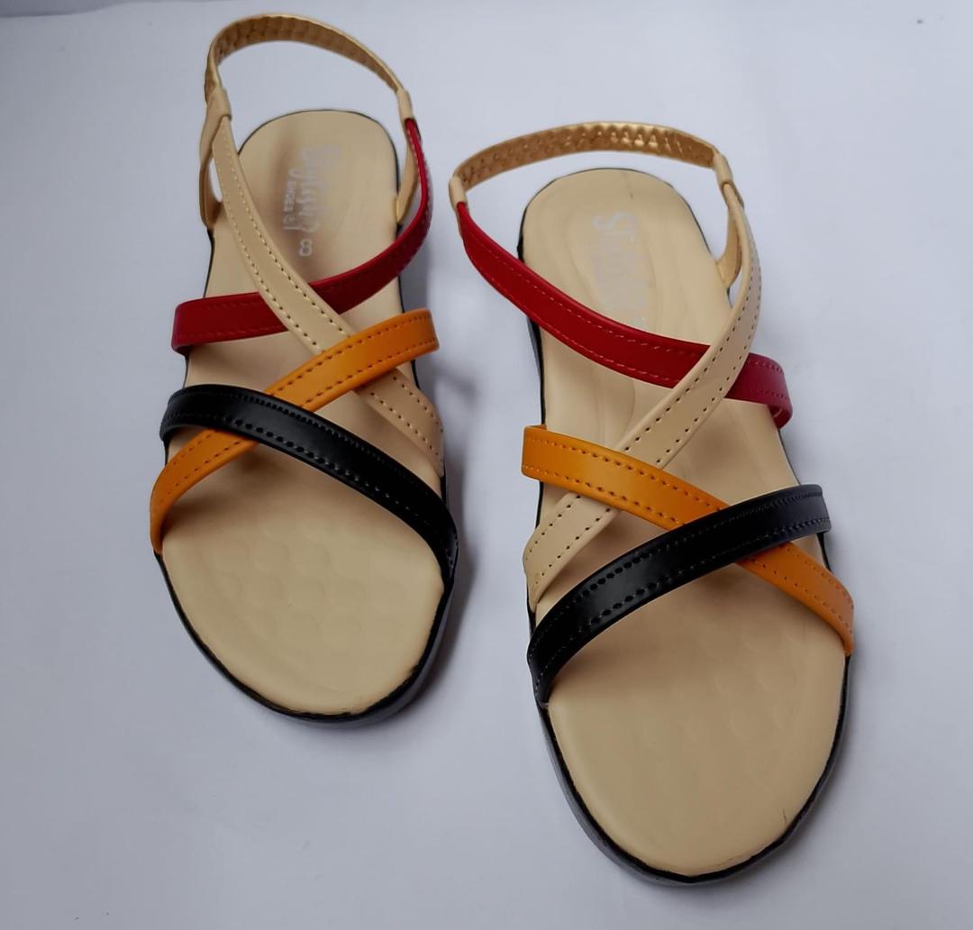 Women’s Beige Synthetic Leather Wedge Sandals – Premium Quality Casual Footwear ShopiRivo