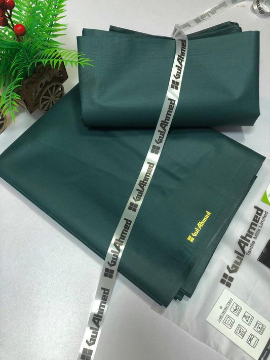 Men’s Green Cotton Suit – 4 Meter Unstitched Plain Fabric with Buttons (Summer Collection) ShopiRivo