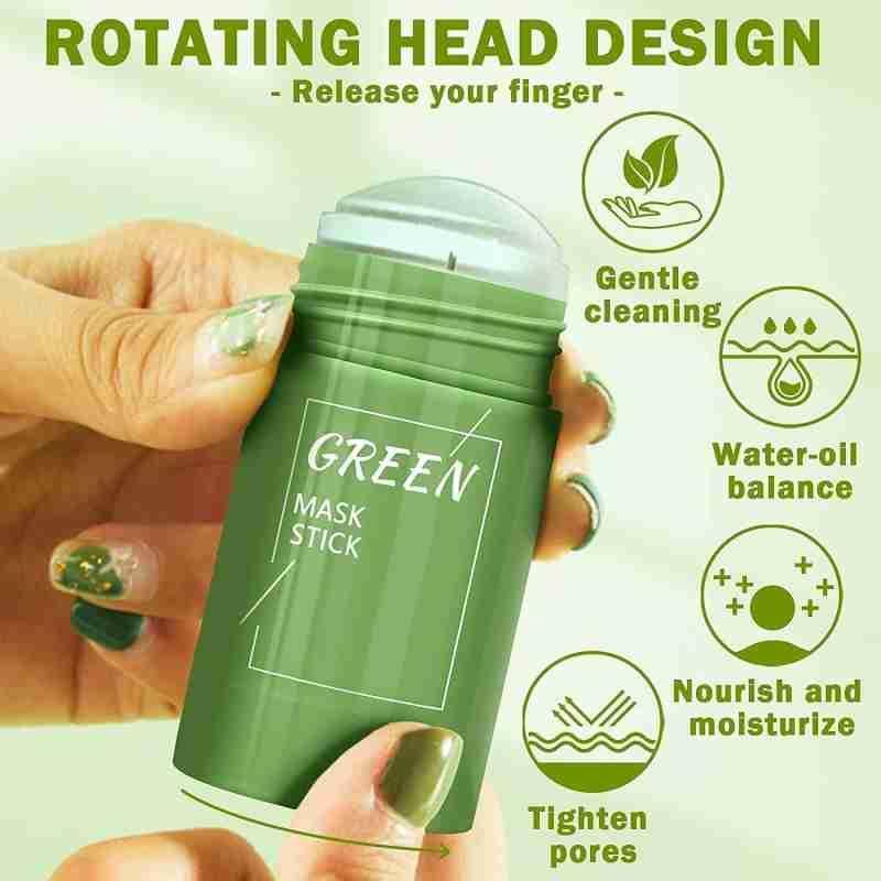 Green Tea Solid Face Mask Stick – Deep Cleansing & Blackhead Remover (40g) ShopiRivo