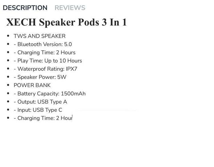 Qeedns Wireless Bluetooth 5.0 Outdoor Speaker – Waterproof Portable Loudspeaker with Power Bank & USB Support (Black) ShopiRivo