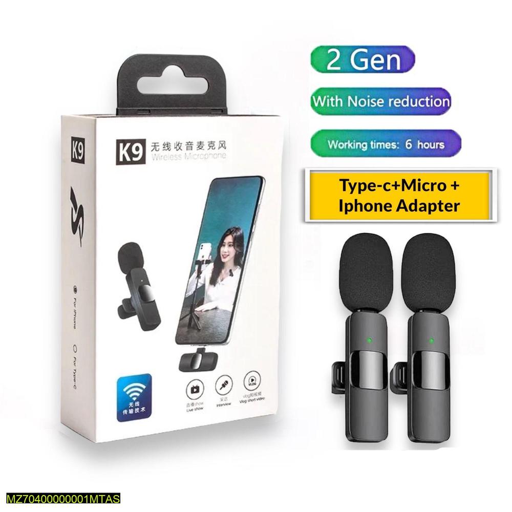 K9 Wireless Vlogging Rechargeable Microphone ShopiRivo