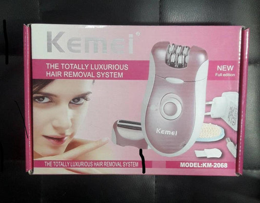 Kemei KM-2068 2 in 1 Electric Rechargeable Epilator & Beard Shaver for Women – Smooth Hair Removal ShopiRivo