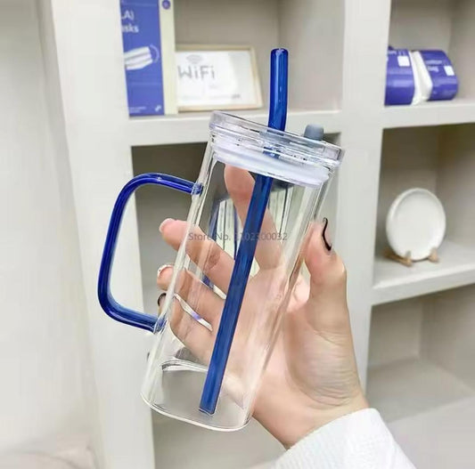 Premium Borosilicate Glass Travel Mug – Double-Wall, Heat-Resistant & Carry-Friendly ShopiRivo