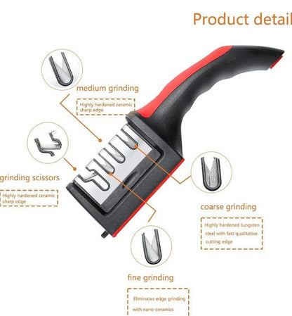 Professional 3-Stage Knife Sharpener – Manual Kitchen Blade Sharpening Tool for All Knives ShopiRivo