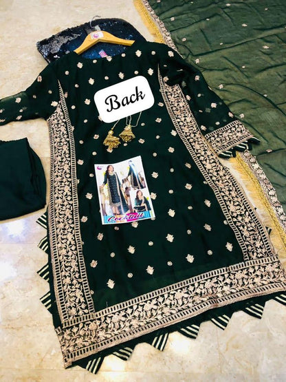 Women’s 3 Piece Stitched Crinkle Chiffon Embroidered Suit with Dupatta ShopiRivo