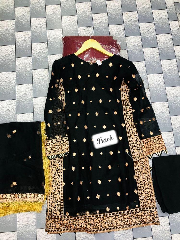 Women’s 3 Piece Stitched Crinkle Chiffon Embroidered Suit with Dupatta ShopiRivo