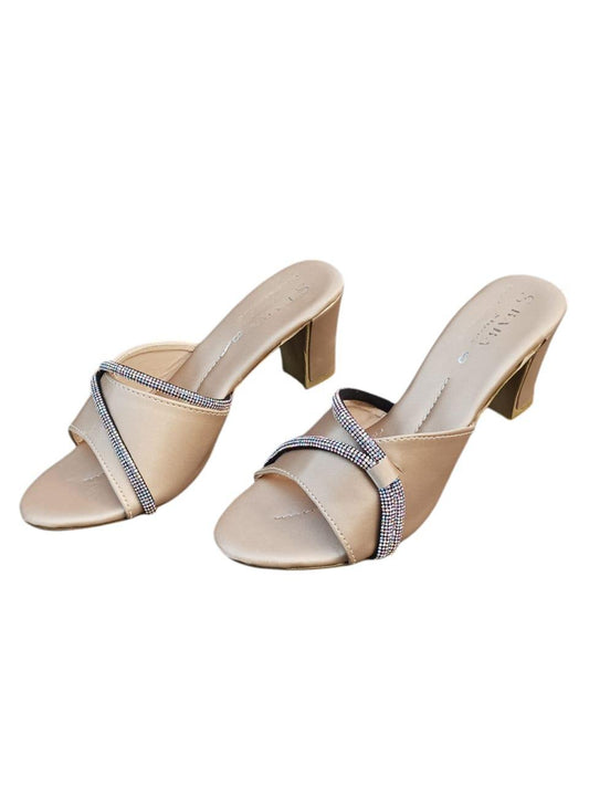 Elegant Women's PVC Casual Heels - 1 Pcs in Black ShopiRivo