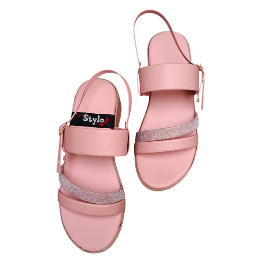 Women’s Pink Rexine Flat Formal Sandals – Durable, Skin-Friendly & All-Season Comfort ShopiRivo