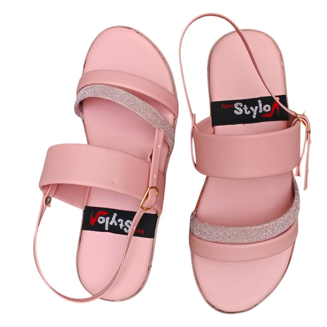 Women’s Pink Rexine Flat Formal Sandals – Durable, Skin-Friendly & All-Season Comfort ShopiRivo