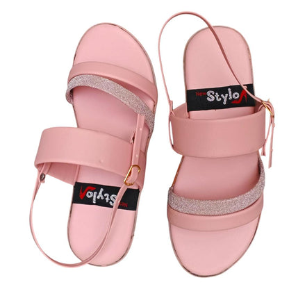 Women’s Pink Rexine Flat Formal Sandals – Durable, Skin-Friendly & All-Season Comfort ShopiRivo