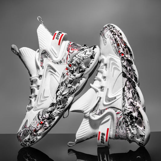 Guofeng Shoes Men&#039;s Fashionable Shoes Winter Basketball Men&#039;s Shoes New Fashionable High-top Cotton Shoes Fleece Blade Youth Sneakers